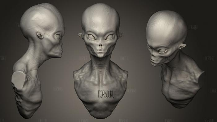 Alien (1) stl model for CNC